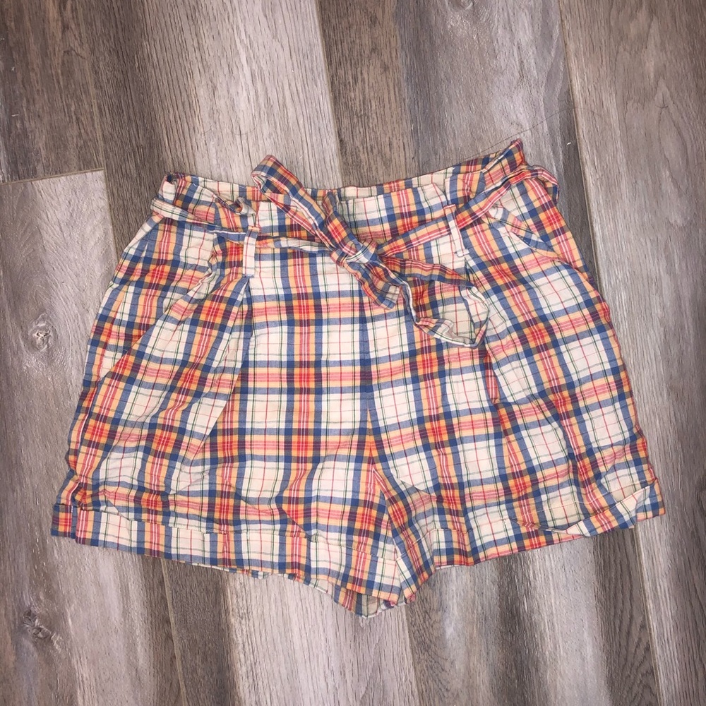 Forever21 Plaid Paperbag Shorts